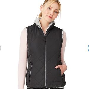 Free Country Women's Black Polyester Reversible Vest XL NWT